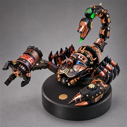 This Mechanical Scorpion Model Kit Rotates Its Claw and Lights Up Your Desk