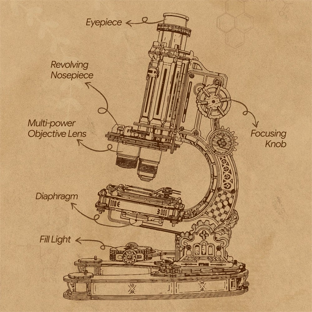 Diagram of the microscope components