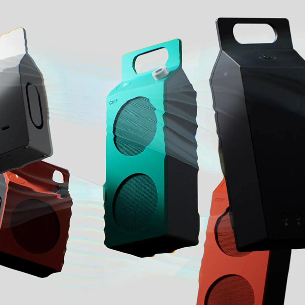 Portable CMF speakers with integrated carry handles