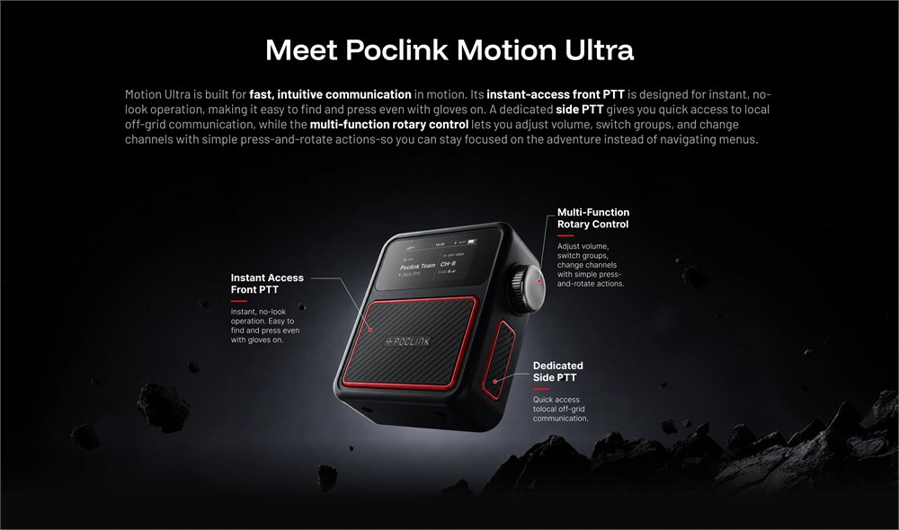 Official overview of the Poclink Motion Ultra radio controls