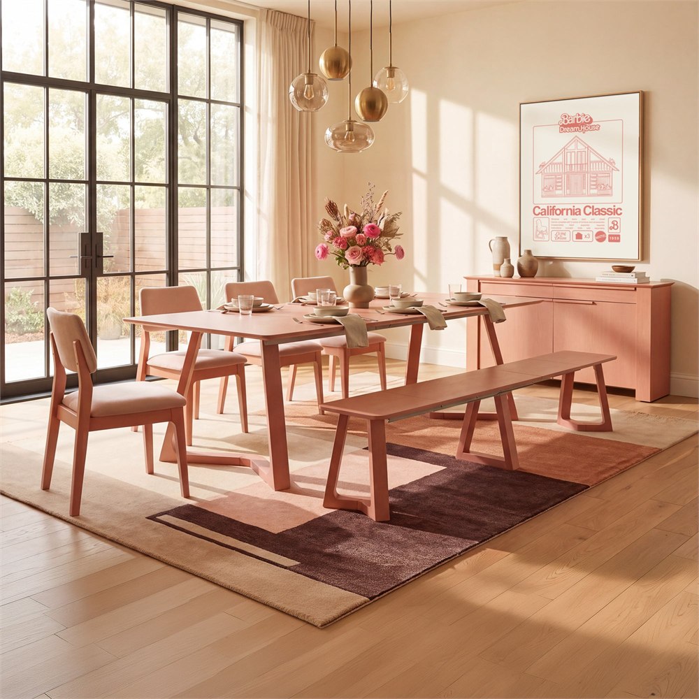 Expanded Barbie NOVA dining set with optional sideboard in a dining room