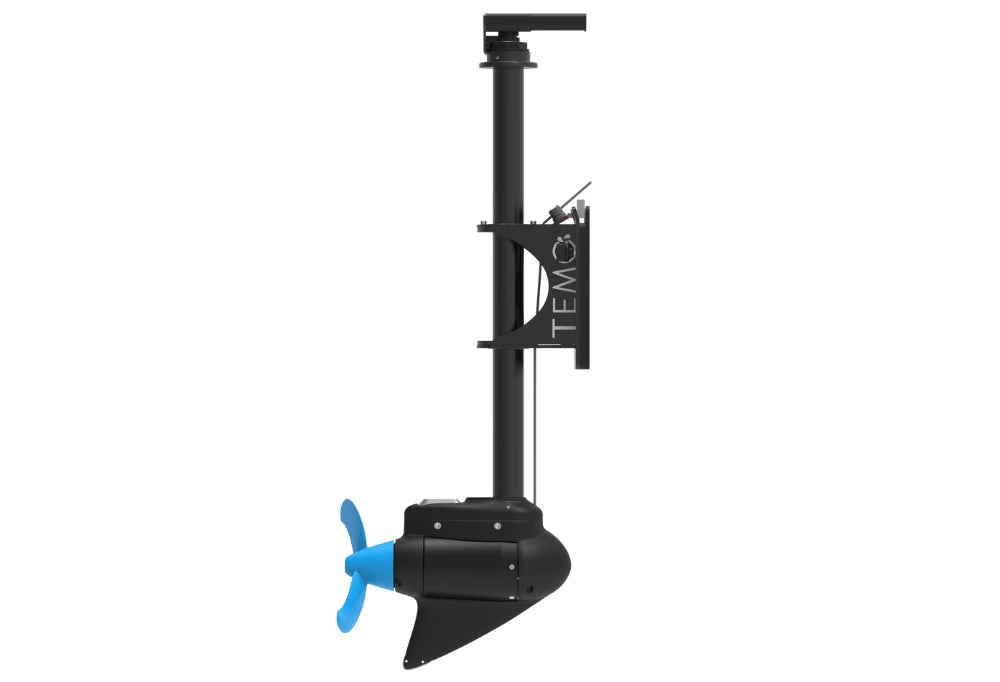 OUTPOD 1000 motor with black shaft and blue two-blade propeller