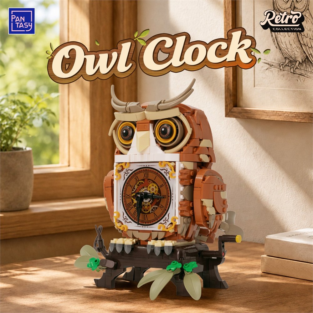PANTASY owl model displayed beside a window