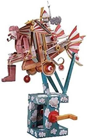 Assembled Flying Dreamer paper model with seated pilot and striped tail