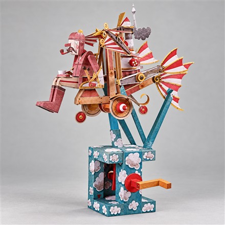 This Paper Flying Machine Kit Becomes a Hand-Cranked Moving Display