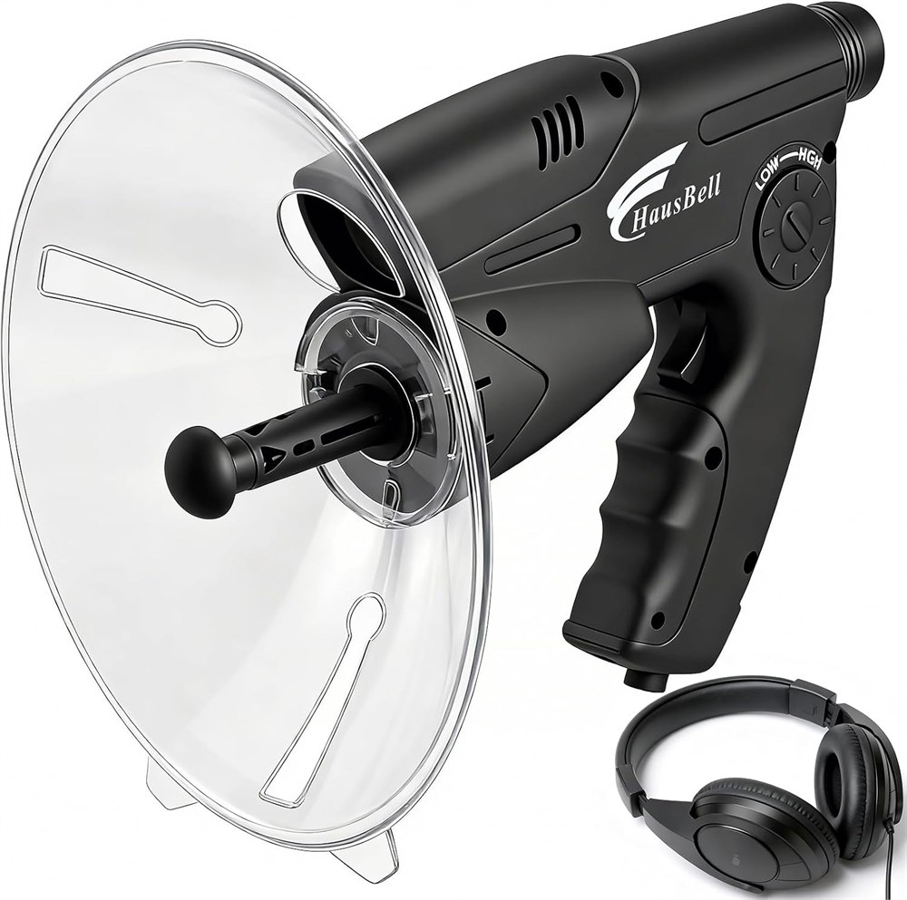 HAUSBELL parabolic listening kit with clear dish, monocular and headphones