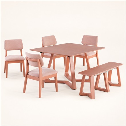 This Pink Expandable Dining Set Goes From Everyday Meals to Seating Ten