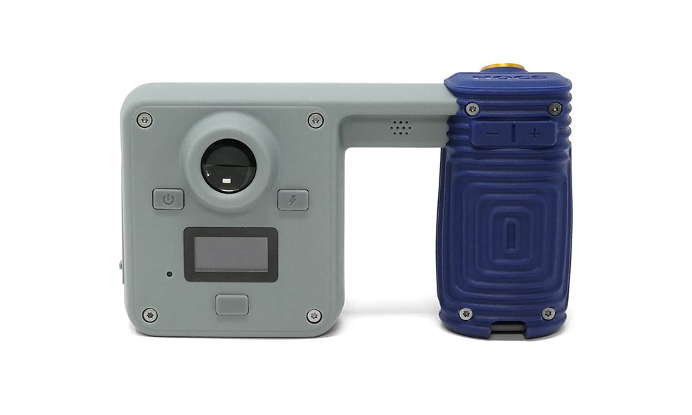 Rear view of Portal camera showing digital viewfinder and controls