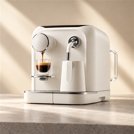 This Coffee and Espresso Maker Brews Plastic-Free Pressed Coffee Rounds