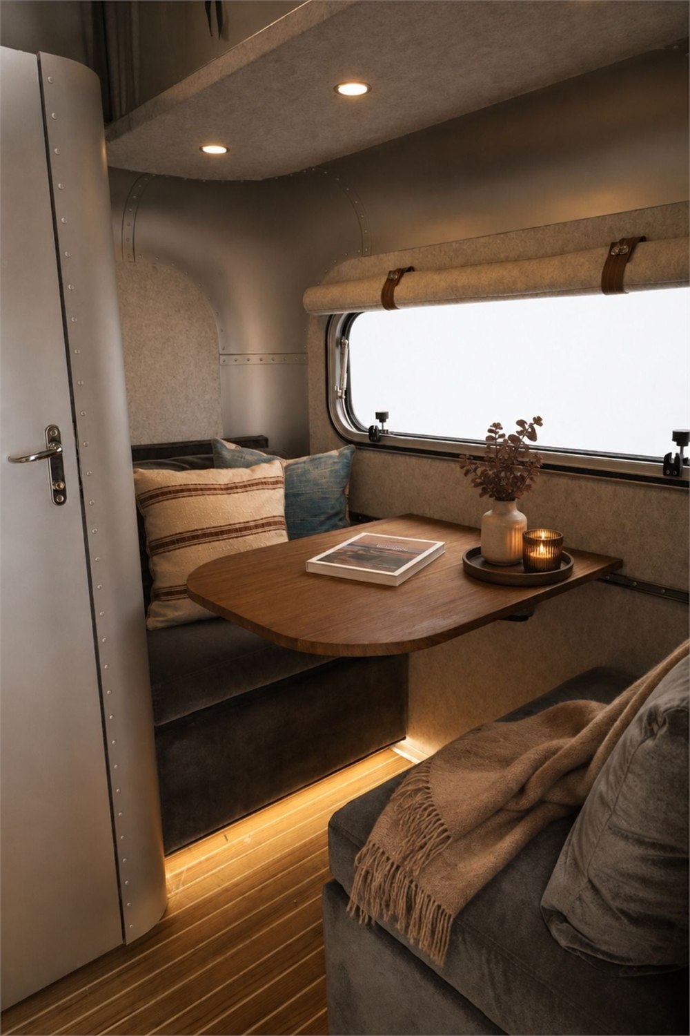 Ranger indoor seating with table and wool felt wall finish