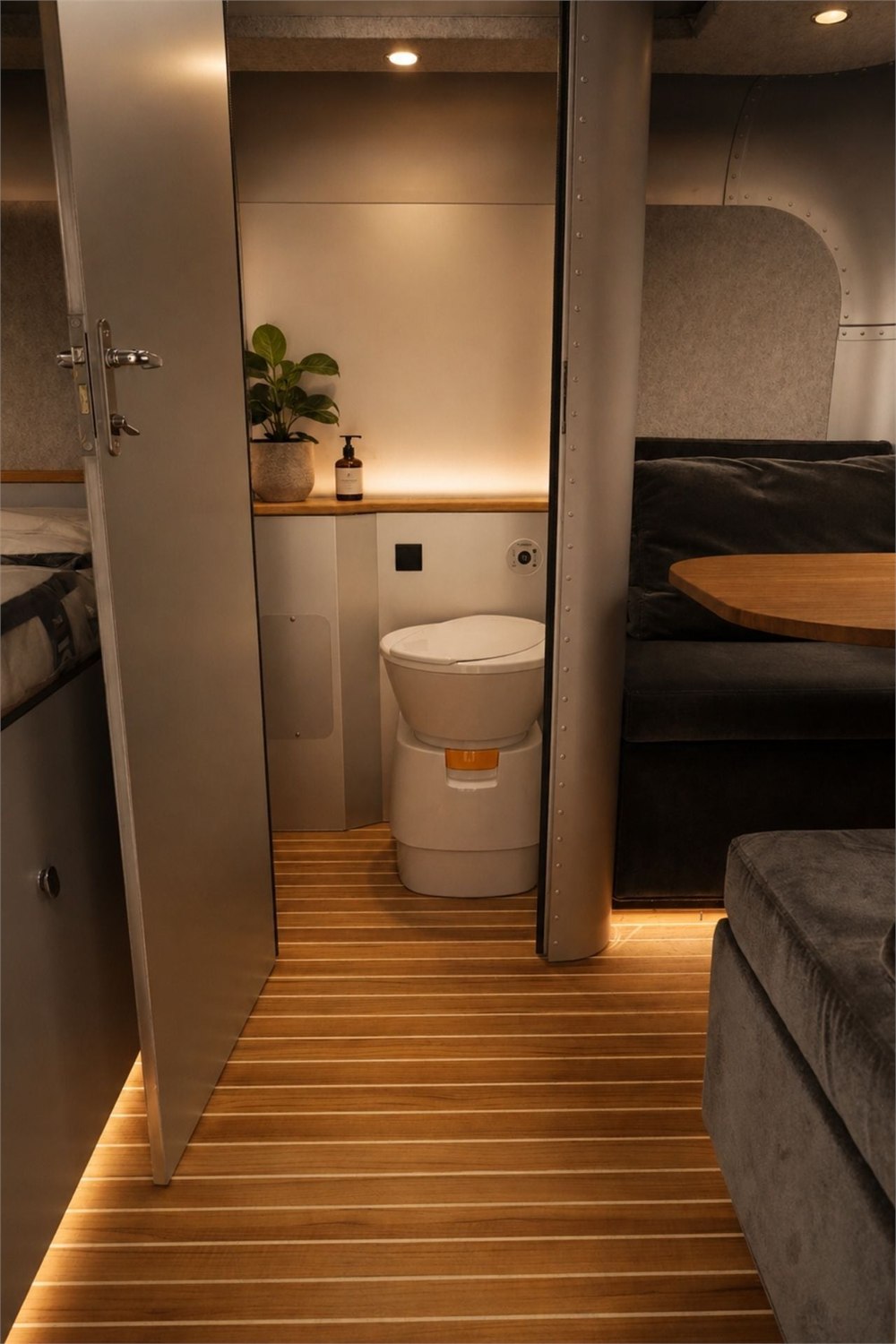 Enclosed bathroom beside the Ranger seating area