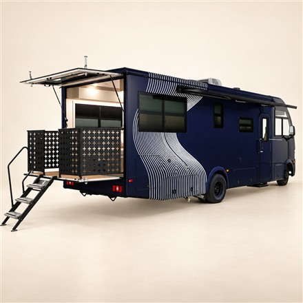 This Motorhome Has a Fold-Down Rear Deck for Taking Your Living Room Outside