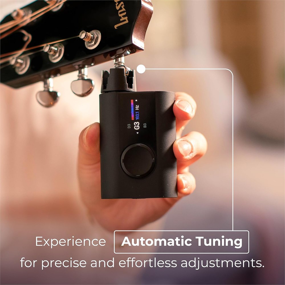 Roadie 3 connected to a guitar tuning peg