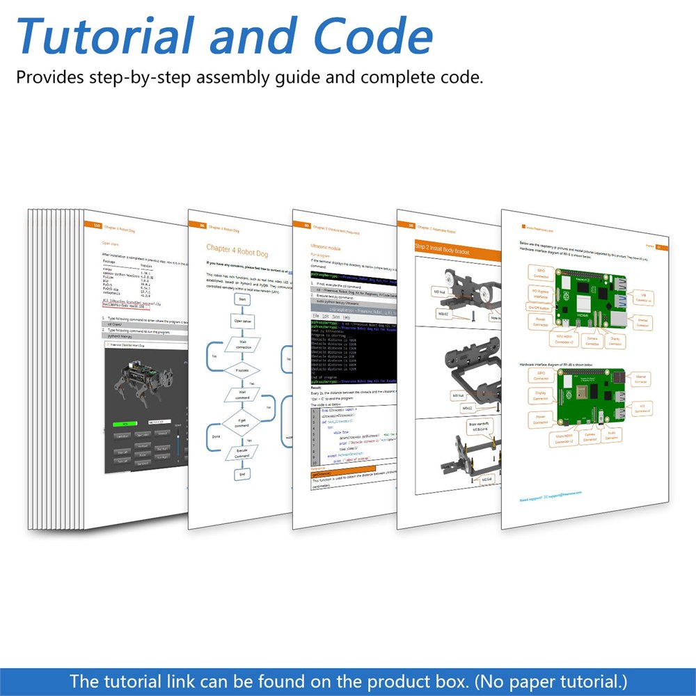 Digital robot dog assembly tutorial and Python code examples