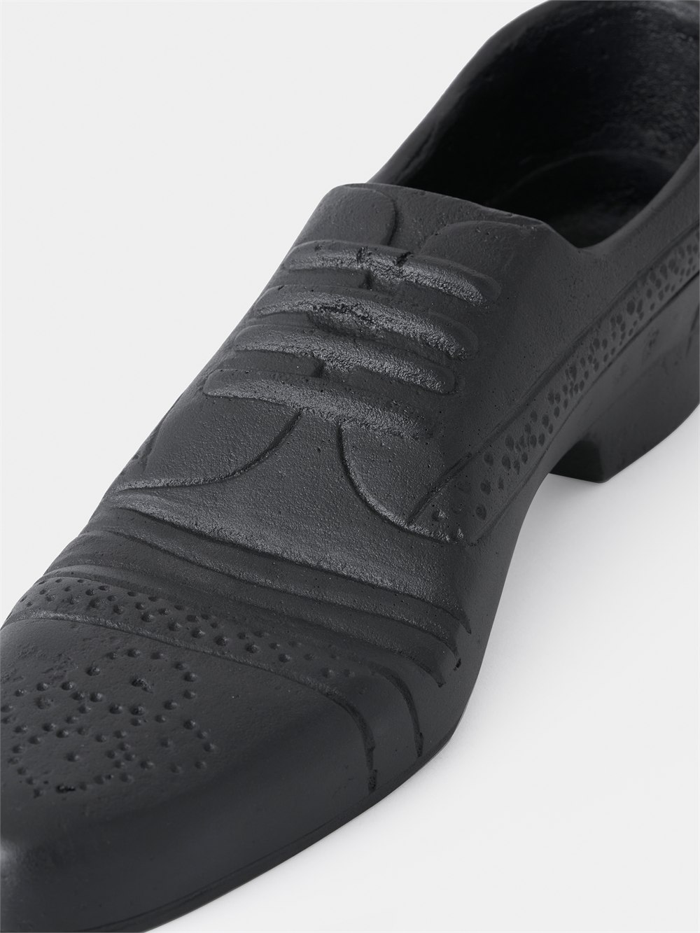 Close-up of molded laces and brogue details