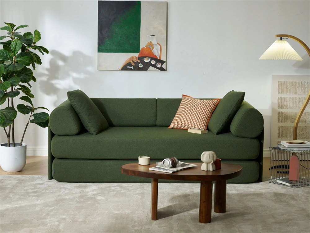 Forest Green Switch sofa in a furnished living room