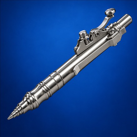This Mechanical Ballpoint Pen Retracts With a Tiny Telegraph Key