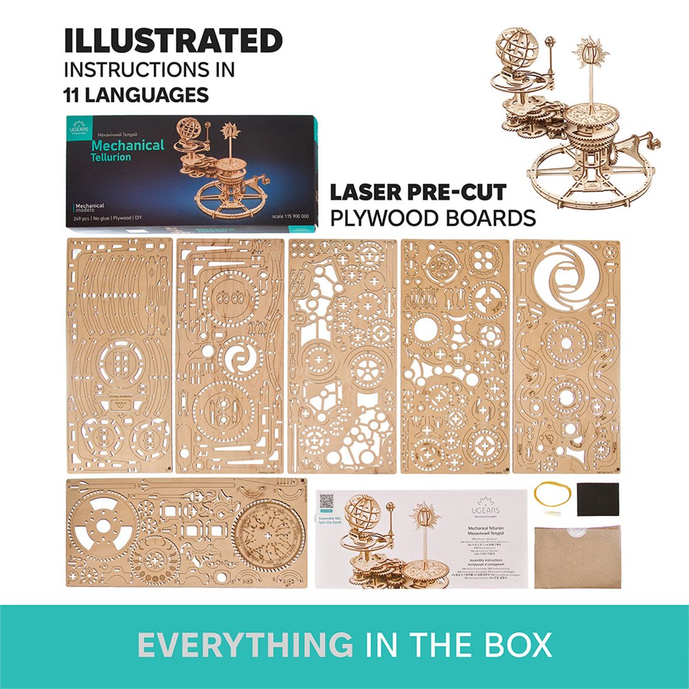 Wooden component sheets and instruction booklet