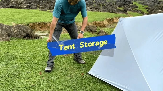ROAMER tent beside its packing demonstration