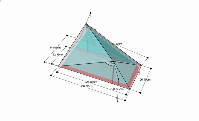 ROAMER double-wall shelter dimension diagram