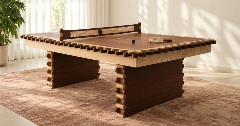 This Dining Table Converts Into a Pool Table and Ping Pong Table