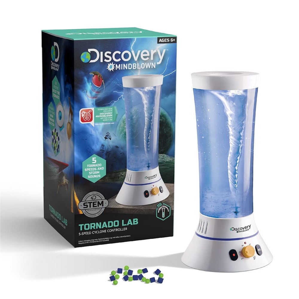Discovery Tornado Lab with packaging and reusable storm debris