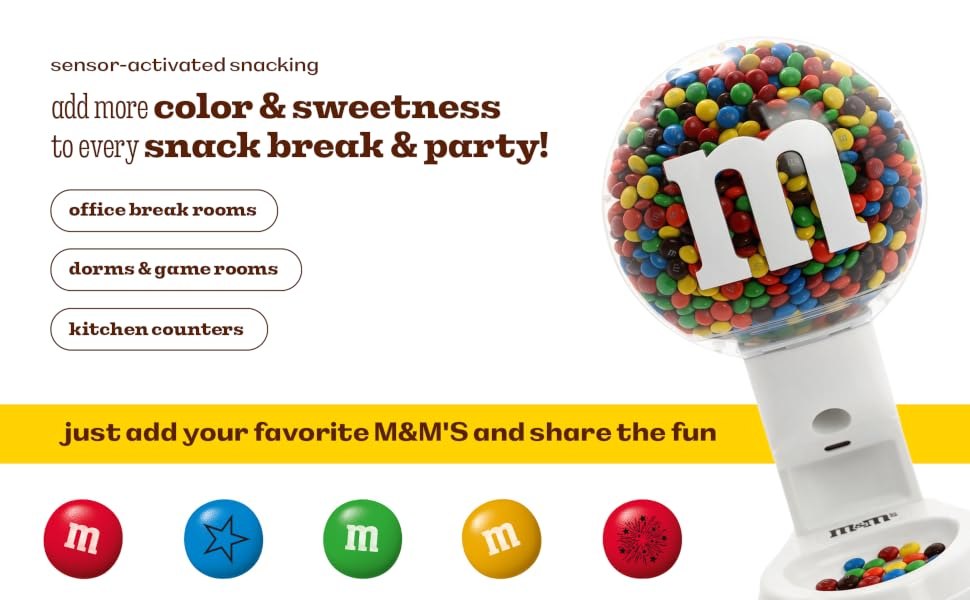 Manufacturer card showing candy colors and suggested dispenser locations