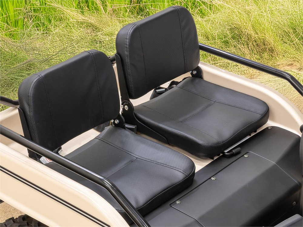 Two individual padded seats in the Massimo Mini Truck