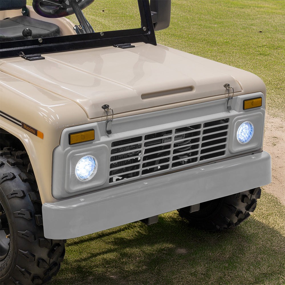 Massimo Mini Truck front grille, round headlights and silver bumper
