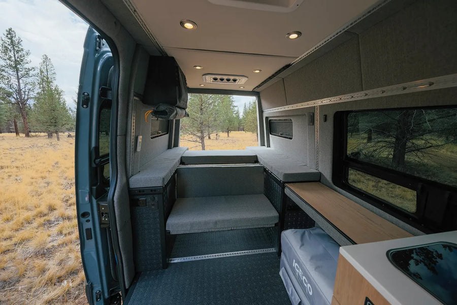 GearShift bench lounge inside the camper van