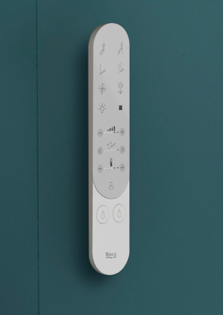 Slim Roca Vorea remote control mounted on the wall
