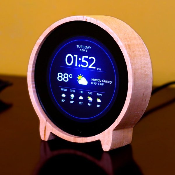 Separate Classic Wood case version of the round weather clock