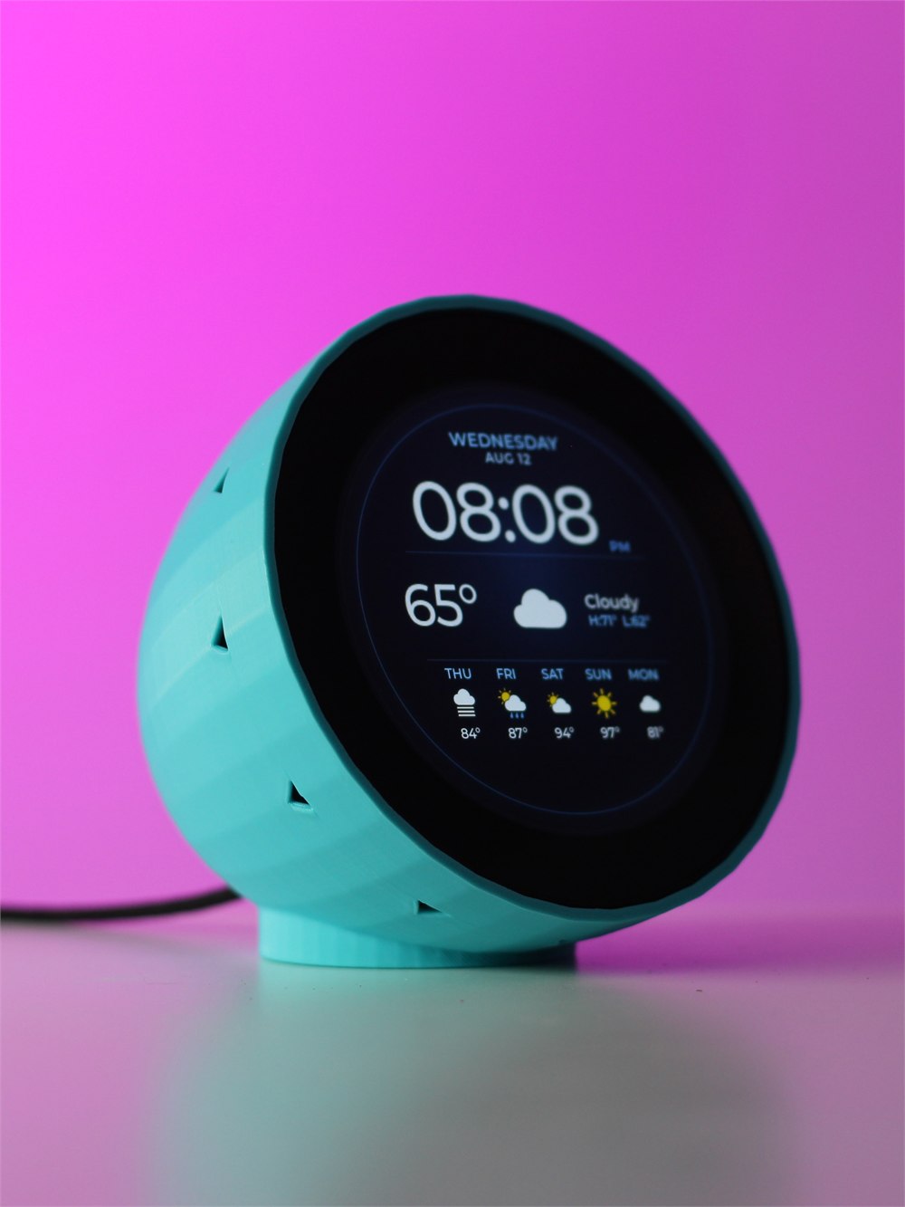 Separate Pebble case version of the round weather clock