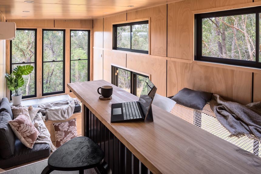 Wildscape loft workspace beside the bedroom
